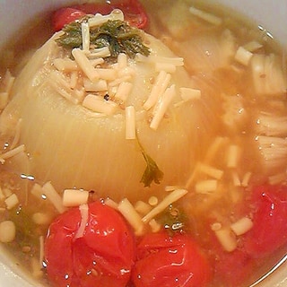 圧力鍋で♪丸ごと玉ねぎ煮スープ(サルバチア入り)